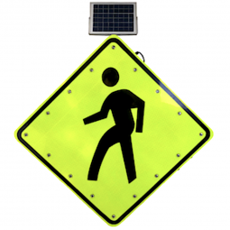 30" Solar Powered Flashing Crosswalk Sign